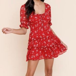 Wynn Button Front Floral Mini Dress
